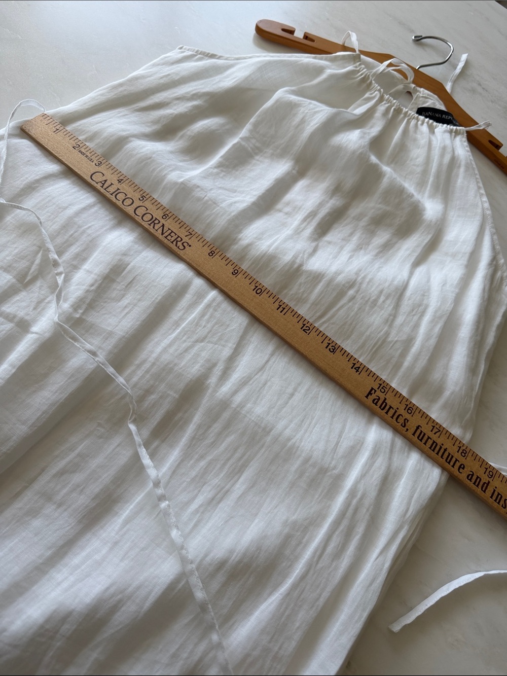Banana Republic crisp White Ramie linen lined Halter Maxi Dress Waist XS NWOT - Picture 12 of 15